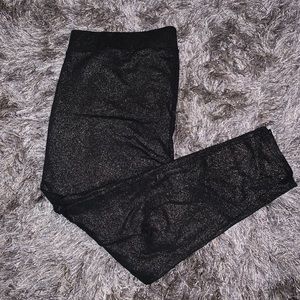 Black Leggings with Gold Sparkles